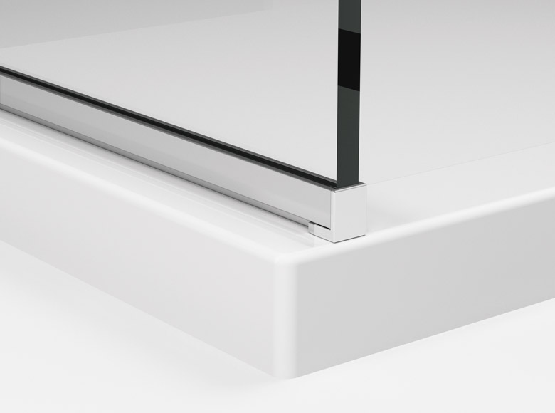 Profil aluminiowy chroniący dolną krawędź szkła
