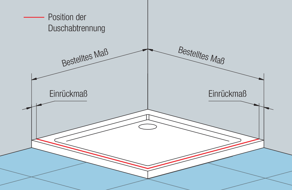 auf Duschwanne