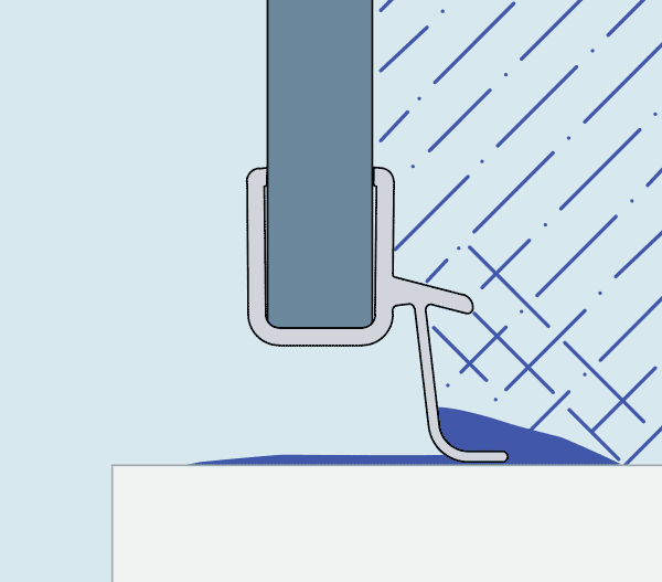 Rahmenlose Duschabtrennungen ohne Schwallleiste